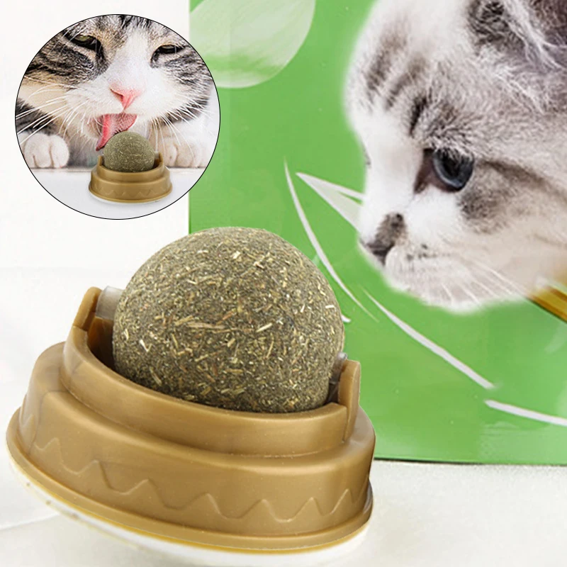 

Здоровые игрушки для кошачьей мяты, мяч для кошек, конфеты, лижущие закуски, натуральный питательный энергетический шар, кошка, настенная иг...