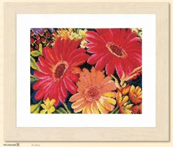 

Gerbera-Lovely Counted Cross Stitch Kit, DIY Needle Work, Beautiful Height, Top Quality, 36-29