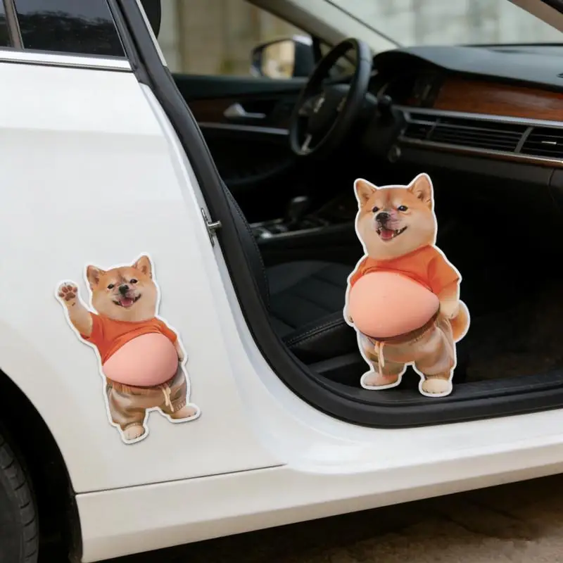 Фото Милые 3D-наклейки на животик собаки: котенок в оранжевом наряде, мягкие силиконовые самоклеящиеся пузырьковые стикеры для декора дома и телефона №2
