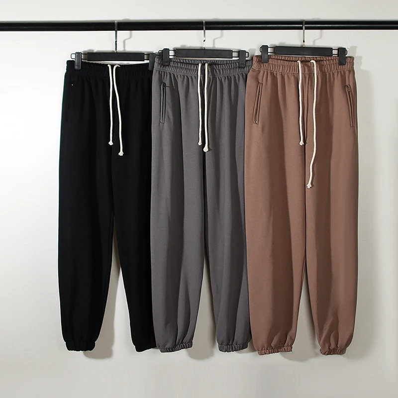 Спортивные брюки Kanye West сезон 6 однотонные махровые свободные для бега штаны с