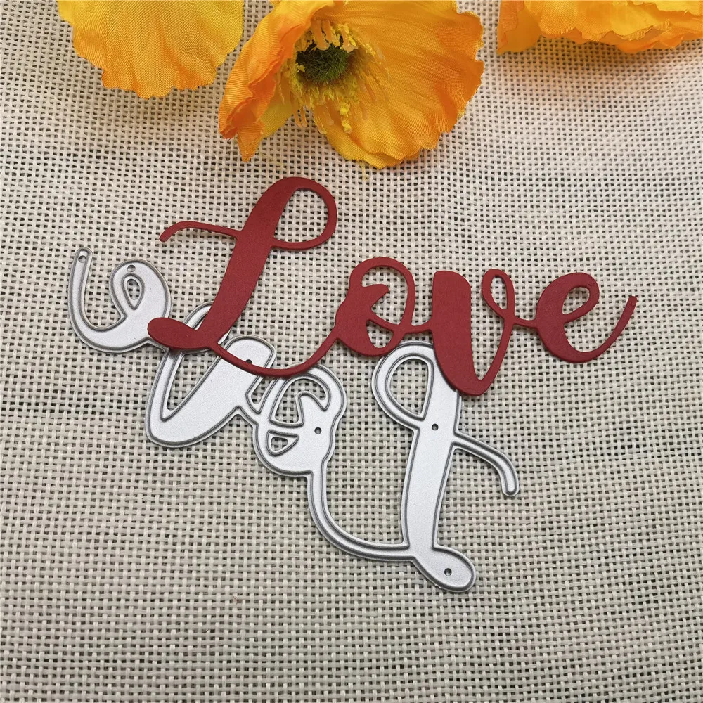 Металлические штампы с надписью Love форма круглое отверстие этикетка скрапбукинг