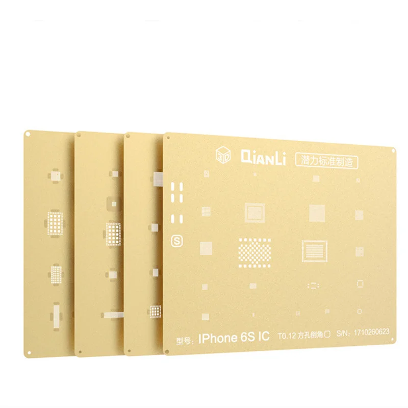 

QIANLI Золотая 3D стальная сетка для IPHONE 6 6S 8 X A10 NAND IC CPU ремонтный оловянный шаблон для посадки сетка из нержавеющей стали