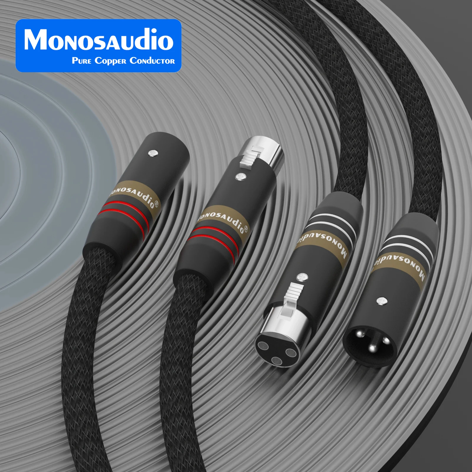 Соединительный кабель Monosaudio A202X2G 4N посеребренный OFC медный XLR с позолоченным