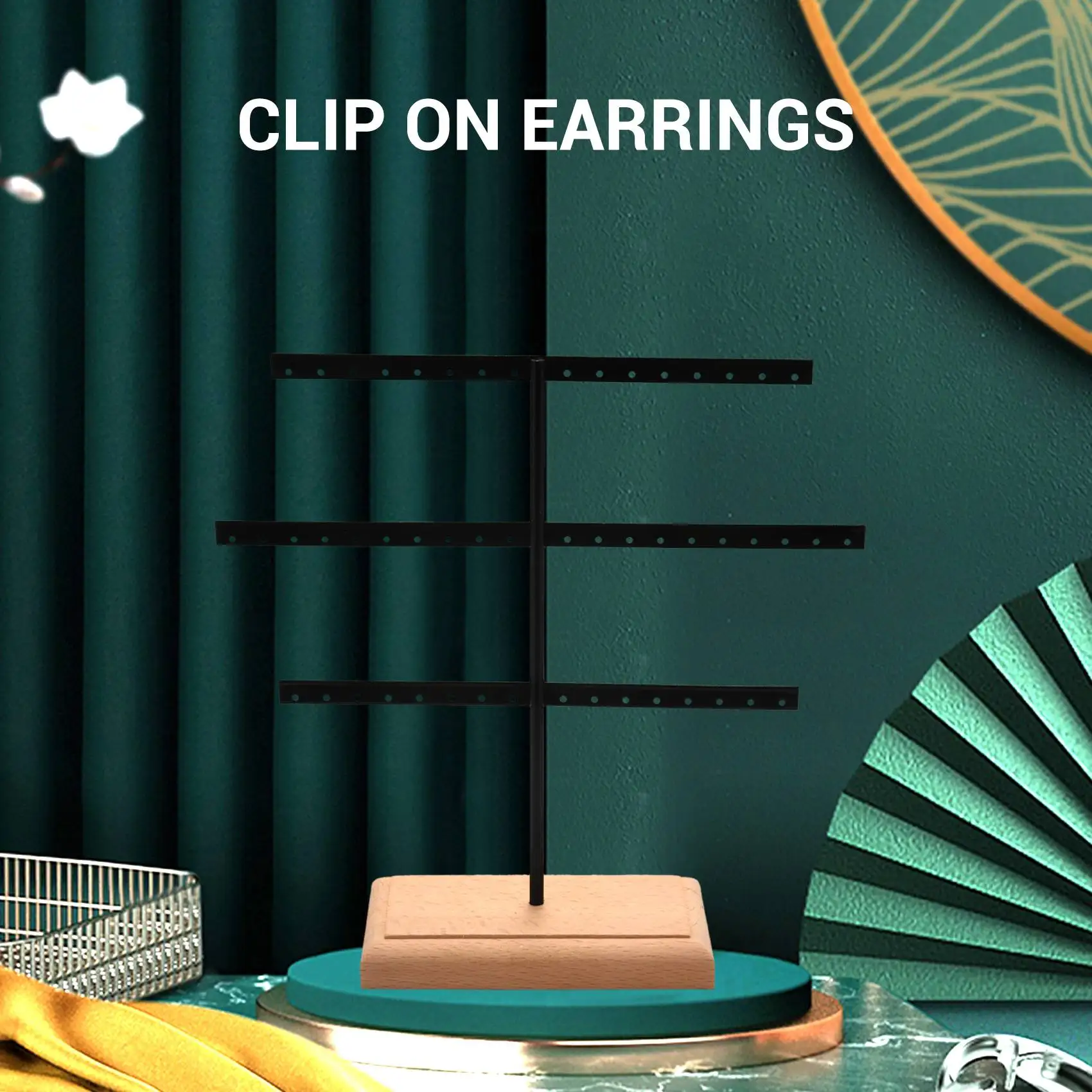 Fashion 52 Hook Earring Jewelry Organizer Earring Organizer Hanging Holder Necklace Display Stand Box Holder Rack Jewelry