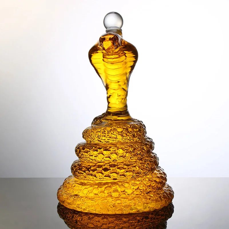 

1L Clear Snake Shaped Wine Decanter Unique Bar Supplies Wineware Animal Zodiac Cobra Dispenser Bottle Pourer Gifts For Men