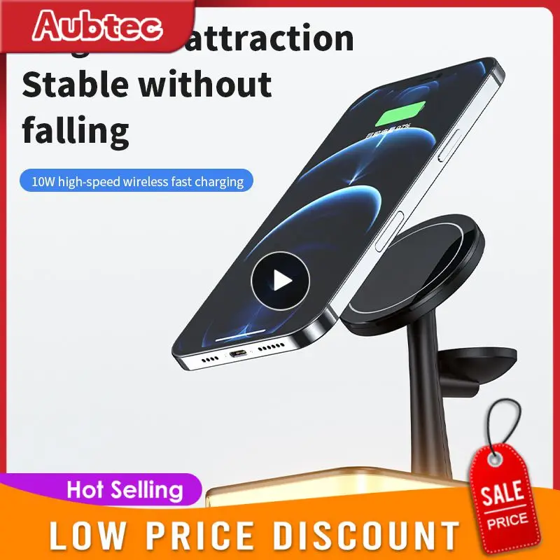 

1/2/3PCS Portable Fast Charging Magnetic Charger 3 In 1 Wireless Chargers Stand Desktop Charger Multi-function Dock Station 10w