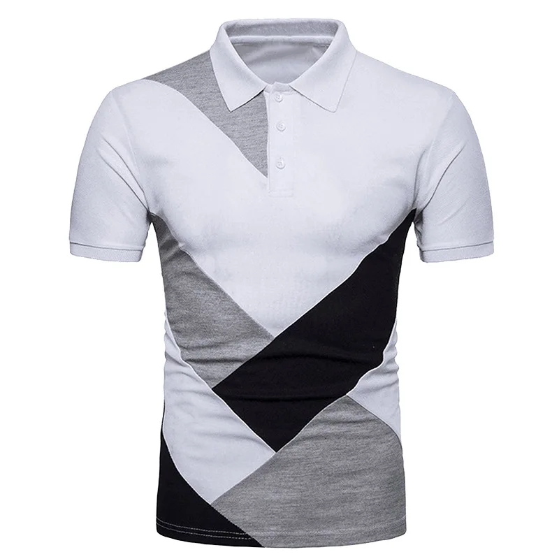 Spring Summer New Men's POLO Shirt Short-sleeved Stitching Running Sports Casual Fashion T-shirt Men's Clothing Streetwear