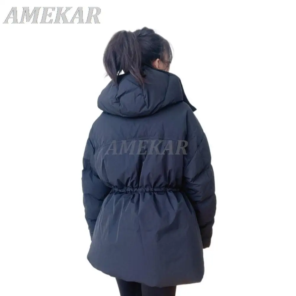 Winter Hooded Down Jacket Women 90% White Duck Down Puffer Feather Coat Female Thick Warm Fluffy Parkas  Windproof Snow Outwear