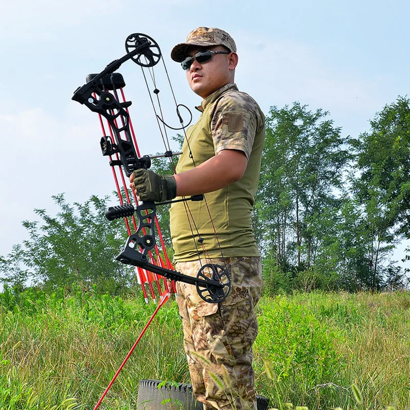 30-70 Lb Compound Bow IBO 320 Fps Outdoor Hunting Bow Fishing Shooting 16-31 Inch Elongated Outdoor Sports Bow and Arrow