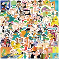103050pcs disney phineas and ferb cartoon stickers laptop motorcycle luggage skateboard car graffiti sticker decal kids toy