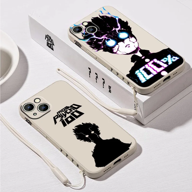 Mob Psycho 100 Anime For OPPO Reno 11 10 8T 8 7Z 7 6 5 2Z Find X5 X3 X2 Neo Lite Pro Plus Liquid Left Rope Phone Case