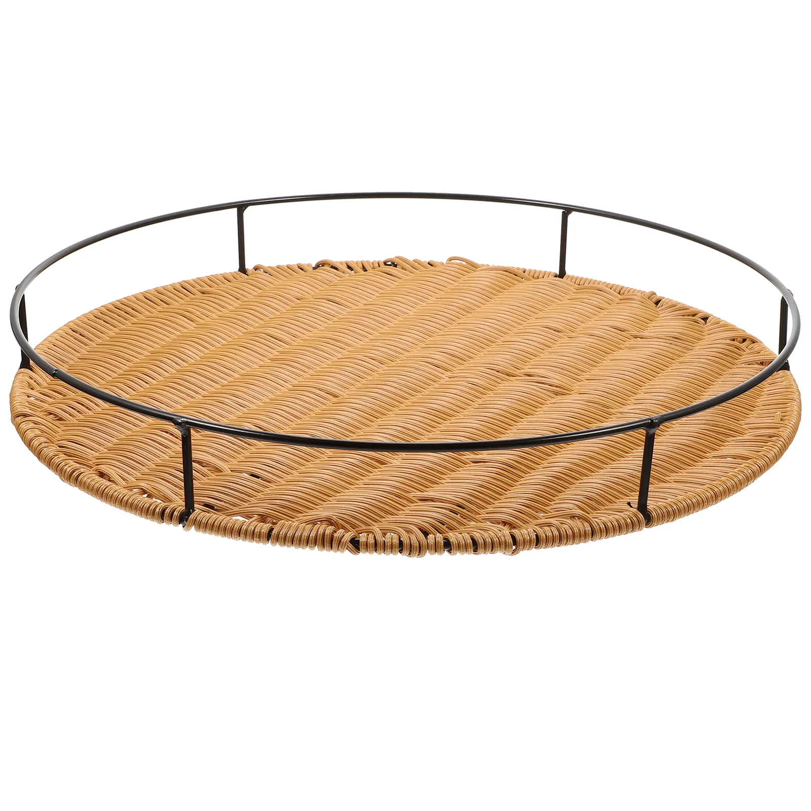 

Fruits Serving Tray Circle Tray Vegetable Basket Woven Tray Handle Bathroom Storage Tray Trays Coffee Table