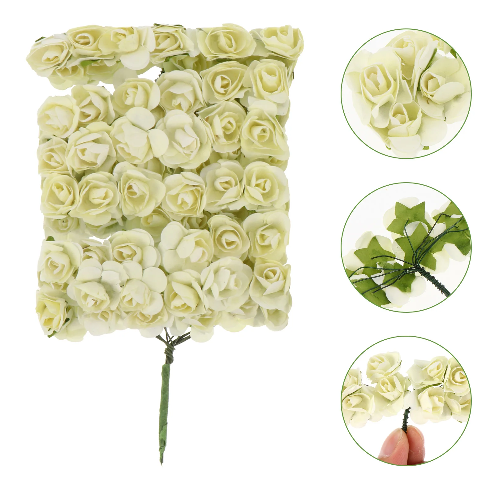 

144 Pcs Paper Flower Rose Adornments Bouquet Decoration Flowers Mini Wedding Artificial
