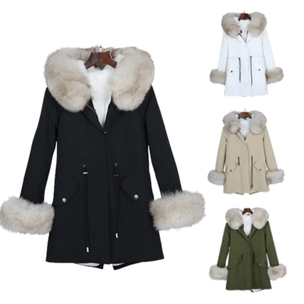 2023 Women's Waterproof Parka Real Fur Coat Winter Thicken Warm Jacket Ladies Natural Fox Fur Collar Hooded Detachable Outerwear