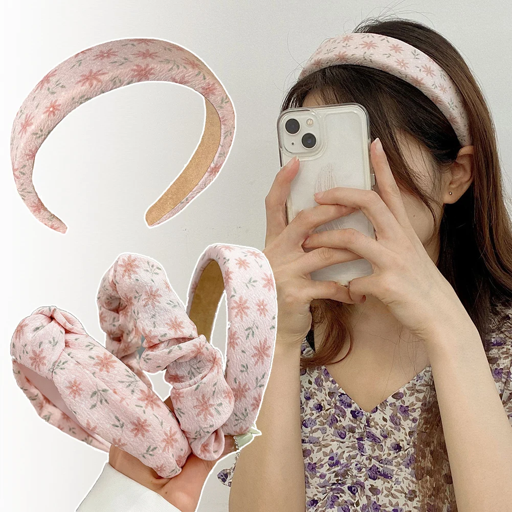 

Summer Solid Rose Cross Headband for Women Girl Satin Print Korean Hairband Elegant Fashion Headwear Hair Accessories Hoop