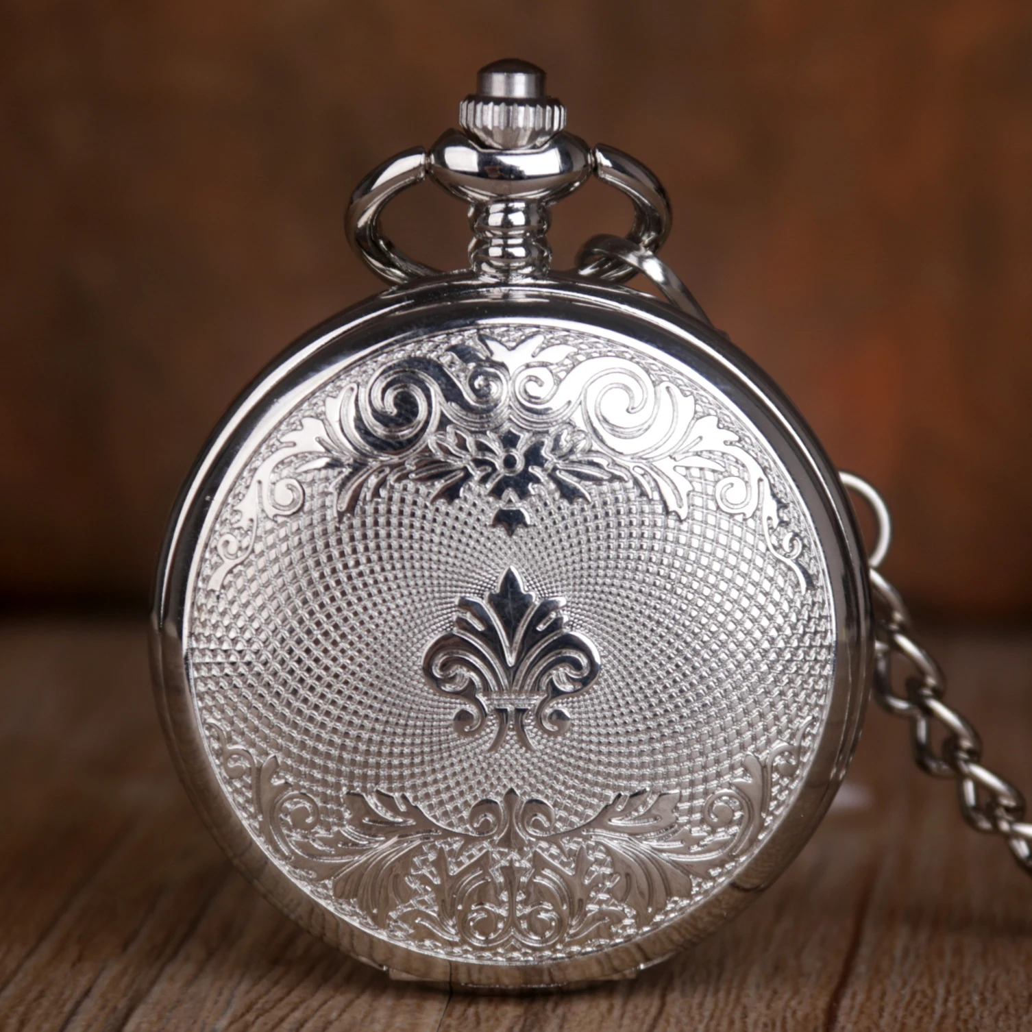 Double Opening Vintage Mechanical Pocket Watch Roman Numeral Display Necklace Pendant Clock Men's Women's Gift