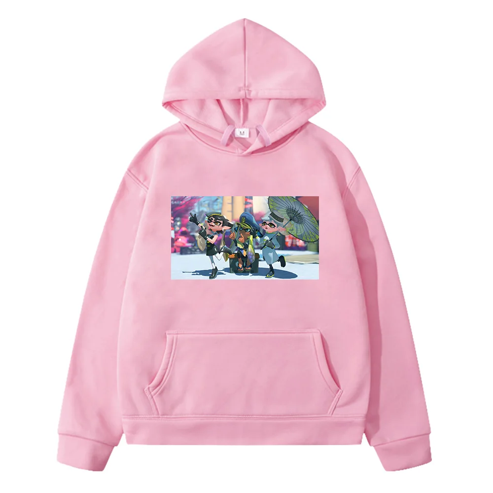 

Hot Game Splatoon 3 Printing Hoodies Streetwear Autumn/Winter Fleece Hooded Sweatshirts Kawaii Cartoon Boys Girls Pullovers