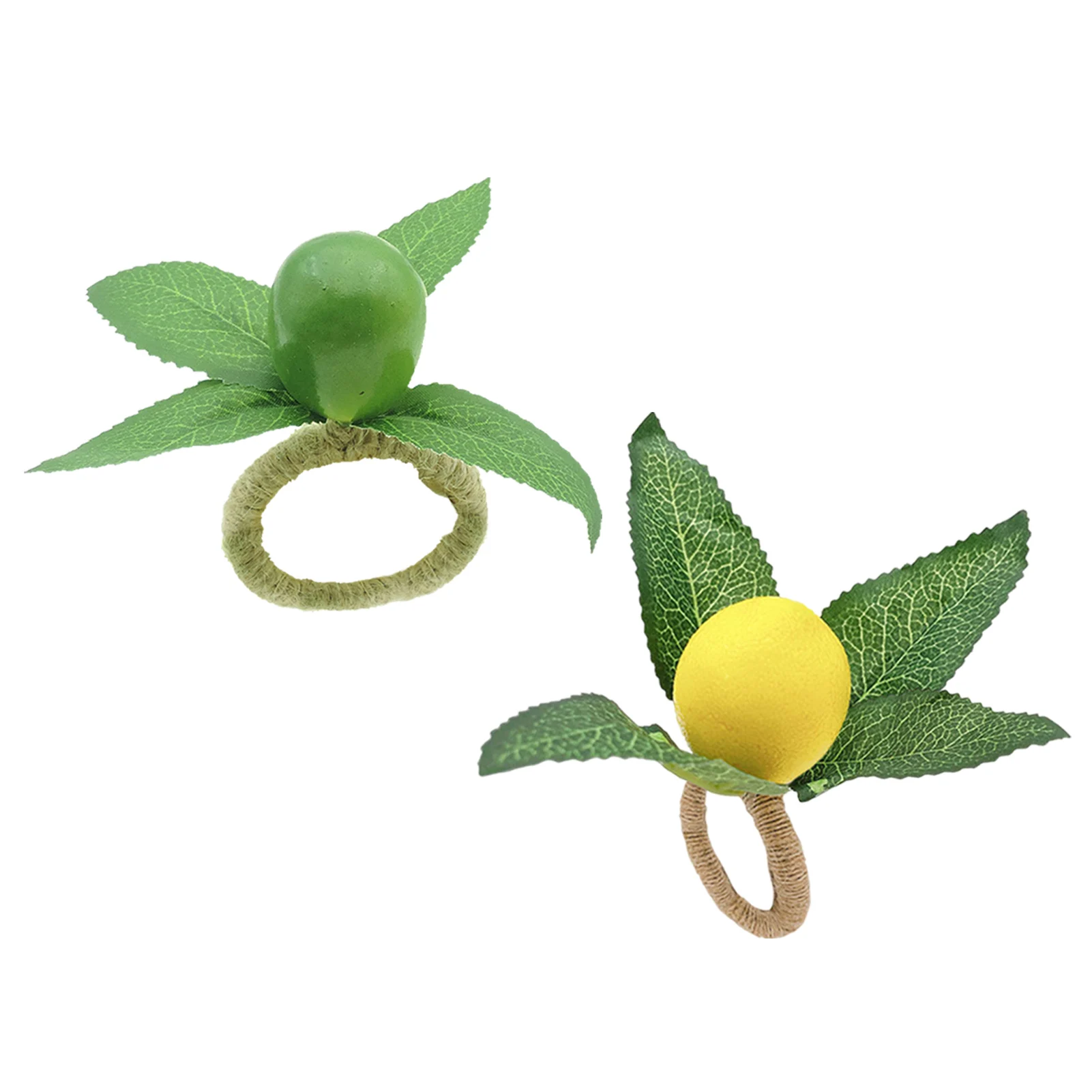 

Serviette Rings Summer Farmhouse Napkin Rings For Wedding Yellow Faux Lemon With Vine Napkin Ring For Wedding Dinner Party