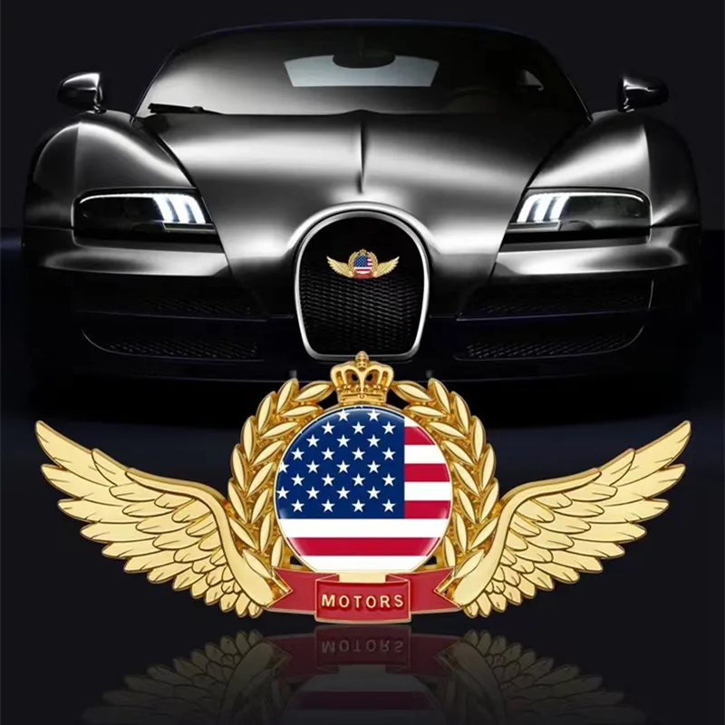 

Автомобильная наклейка, креативное украшение из металлического сплава в виде золотых крыльев, наклейки для автомобильной отделки, наклейк...