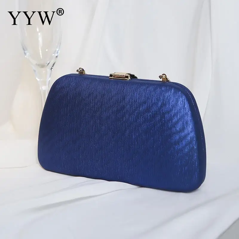 Elegant Evening Handbag for Women Matte Hard PU Leather Clutch Bag Ladies Metal Chain Crossbody Shoulder Messenger Purse Wallet