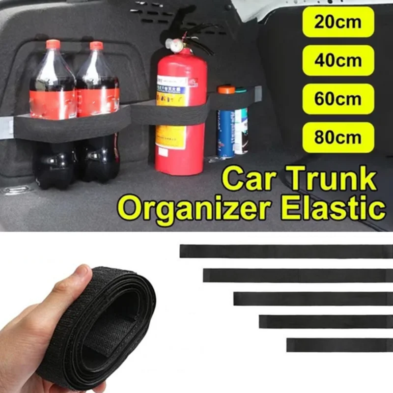 

Car Trunk Fixed Storage Strap Stowing Tidying Sticky Tape Fire Extinguisher Trunk Organizer Belt Racks Auto Interior Accessories