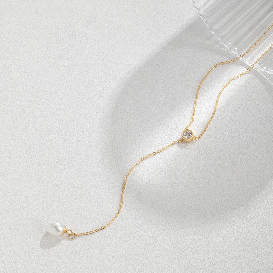 

Новинка 2022, Женское Ожерелье из искусственного жемчуга, покрытое 18-каратным золотом, ювелирное украшение на шею, ожерелье с подвеской для же...