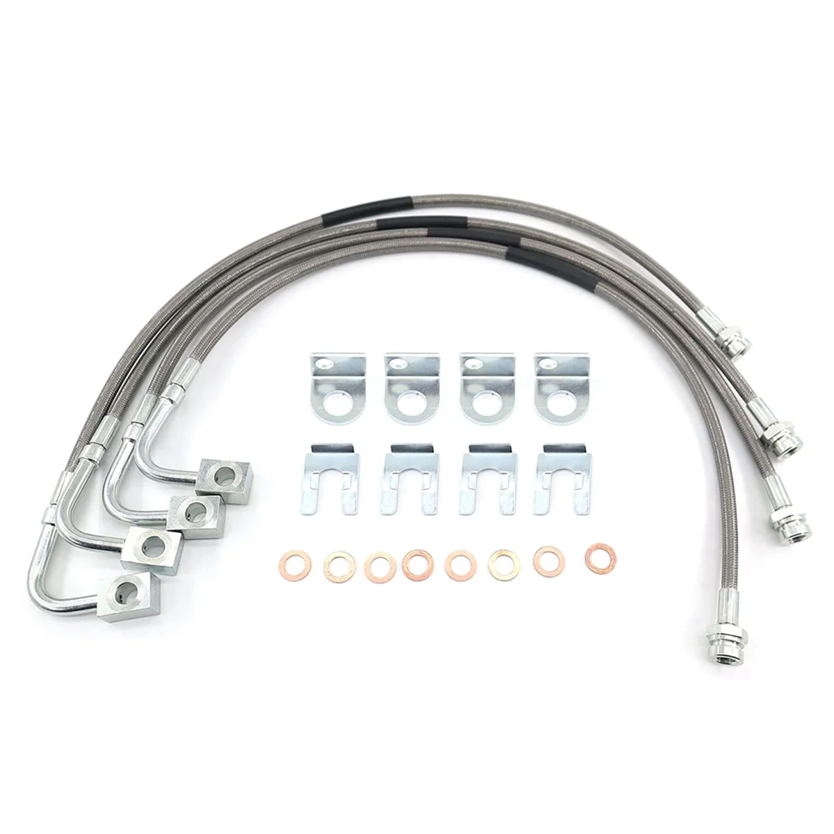 Передние и задние SS плетеные тормозные линии для Jeep JK Wrangler 4-дюймовый-6-дюймовый