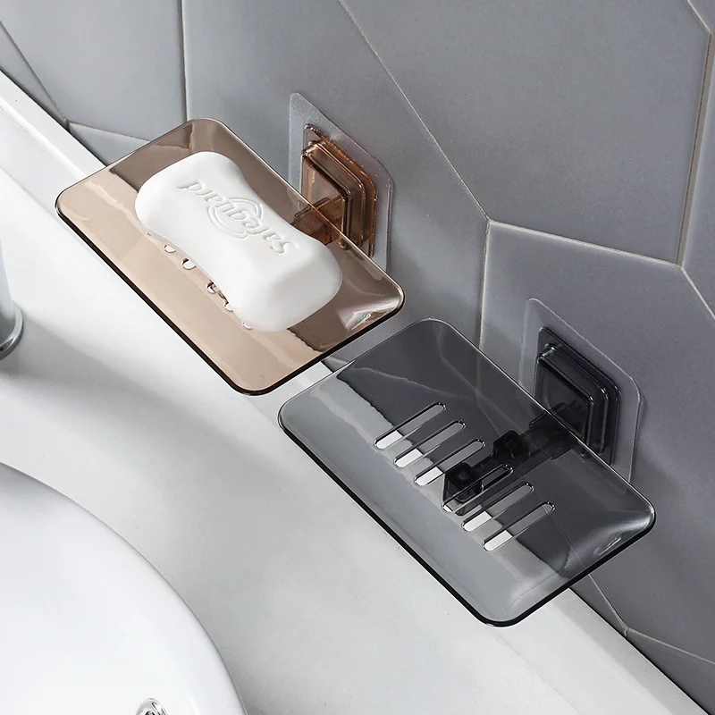

Hot sales Bathroom Supplies Soap Box Dish Storage Plate Tray Holder Transparent Case Soap Holder Bathroom Container Organizers