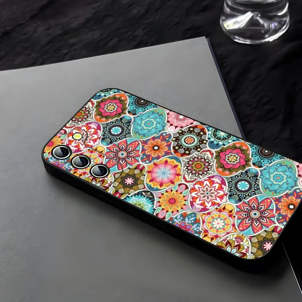 Чехол для телефона с тотемом цветка Мандала Samsung Galaxy S24 S23 S22 S25 S21 Ultra Fe Plus M54 A34 A16 A54 A24