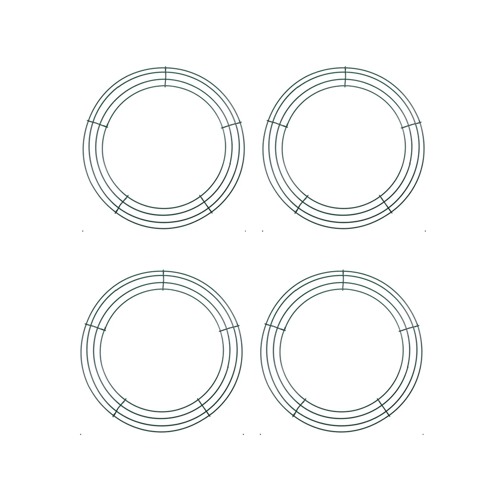 

4pcs 16inch Universal Festival Decor Home Wire Wreath Frame Art Metal Ring DIY Craft Round Garden Outdoor Durable Door