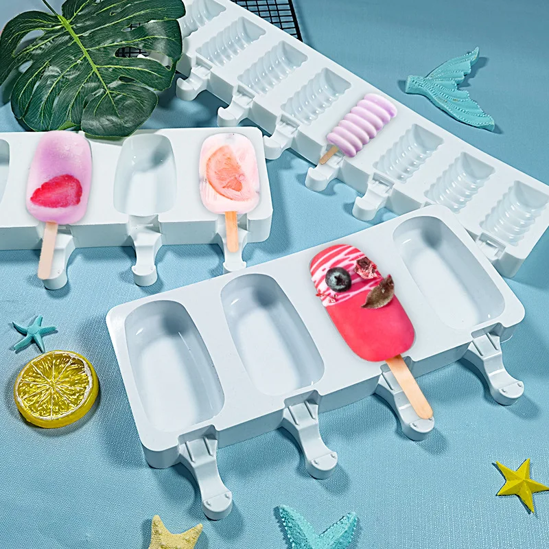 

8 Cells Silicone Ice Pops Cream Popsicles Mould Ice Cubes Tray Barrel DIY Mold Ice Pops Mold DIY Mold Dessert Ice Cream Mold