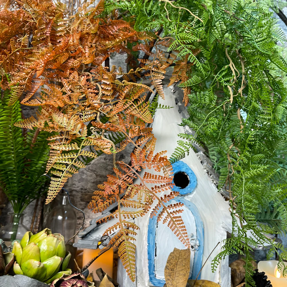 

SunMade Nordic Wall Hangning Persian Fern Vine Plastic Artificial Plant Fleur Home Wedding Decor Garden Balcony Decore Rattans