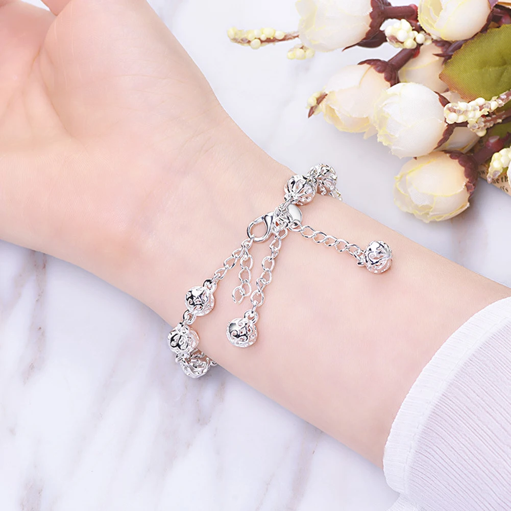 

Charm copper Bracelets for Women elegant Pretty lovely hollow ball Chain Fashion Wedding Party Christmas Gifts fine Jewelry