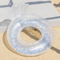 2022 loveliness swim ring starlight sequins design baby seat transparent buoyancy seat pocket swimming laps wholesale