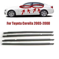 For Toyota Corolla 2003-2008 Door Outside Window Weatherstrip Seal Belt Weather Strip Outer Protector Auto Car Accessories4PCS