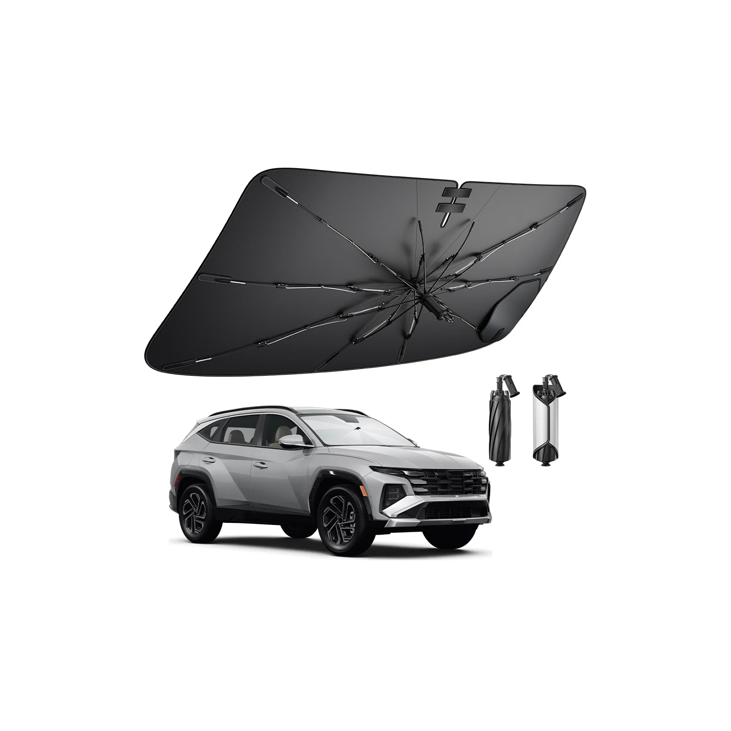 Фото Солнцезащитный козырек LFOTPP для Hyundai Tucson NX4 2022-2026, аксессуар для переднего стекла автомобиля, серебристый солнцезащитный козырек. №1