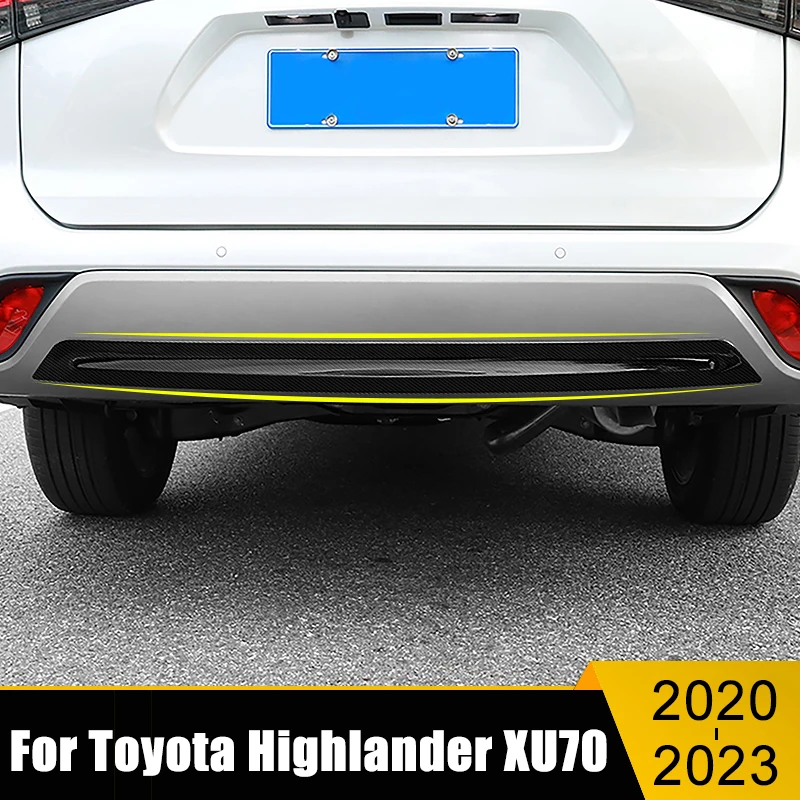 

Car Accessories For Toyota Highlander XU70 Kluger 2020 2021 2022 2023 Hybrid ABS Rear Bumper Cover Trim Strips Frame Stickers