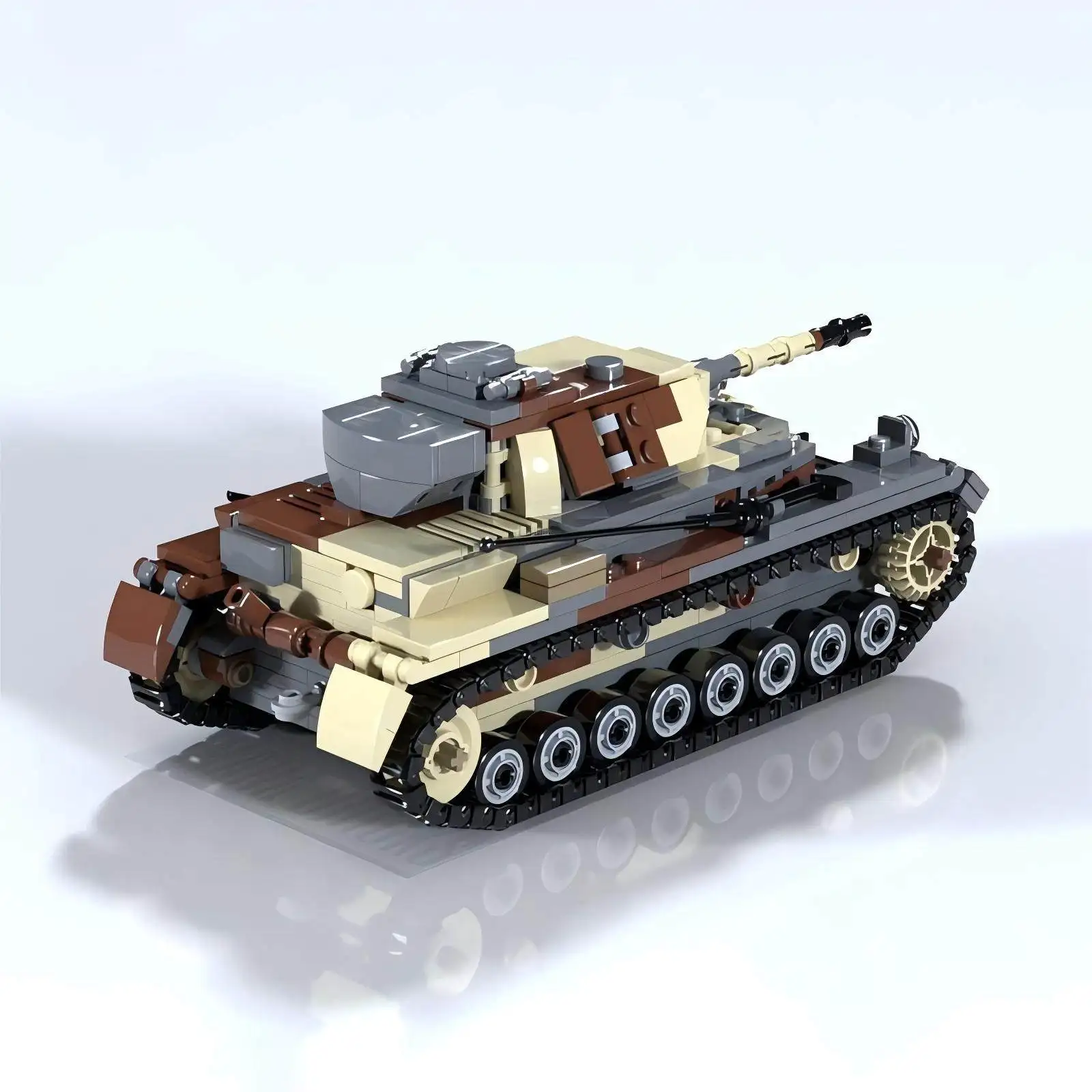 Фото Креативный конструктор серии Military: Немецкий танк Panzer IV D-типа, MOC, детские сборные игрушки, подарок на день рождения для мальчика, украшение №4