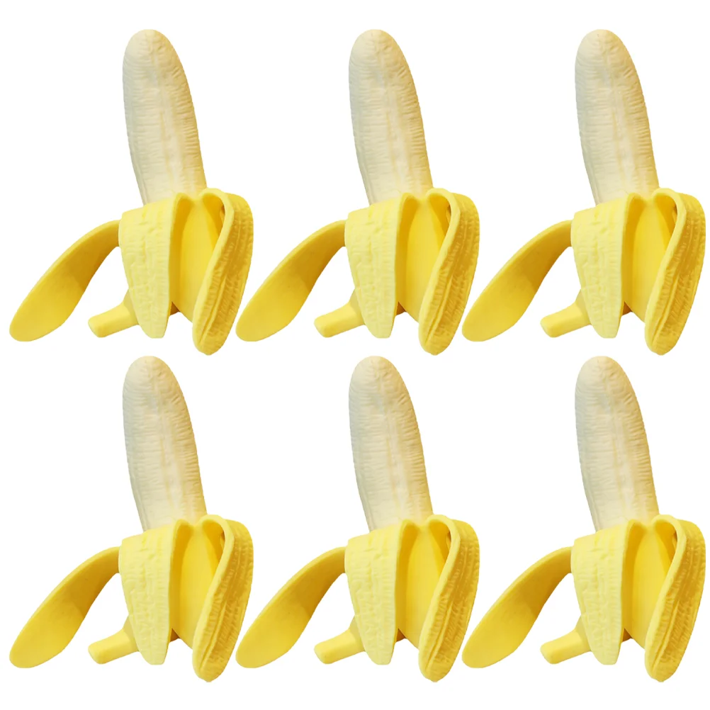

6 Pcs Disfraces De Halloween Para Elastic Decompression Toy Banana Toys The Office Stretchy Fruits Tpr Squeeze