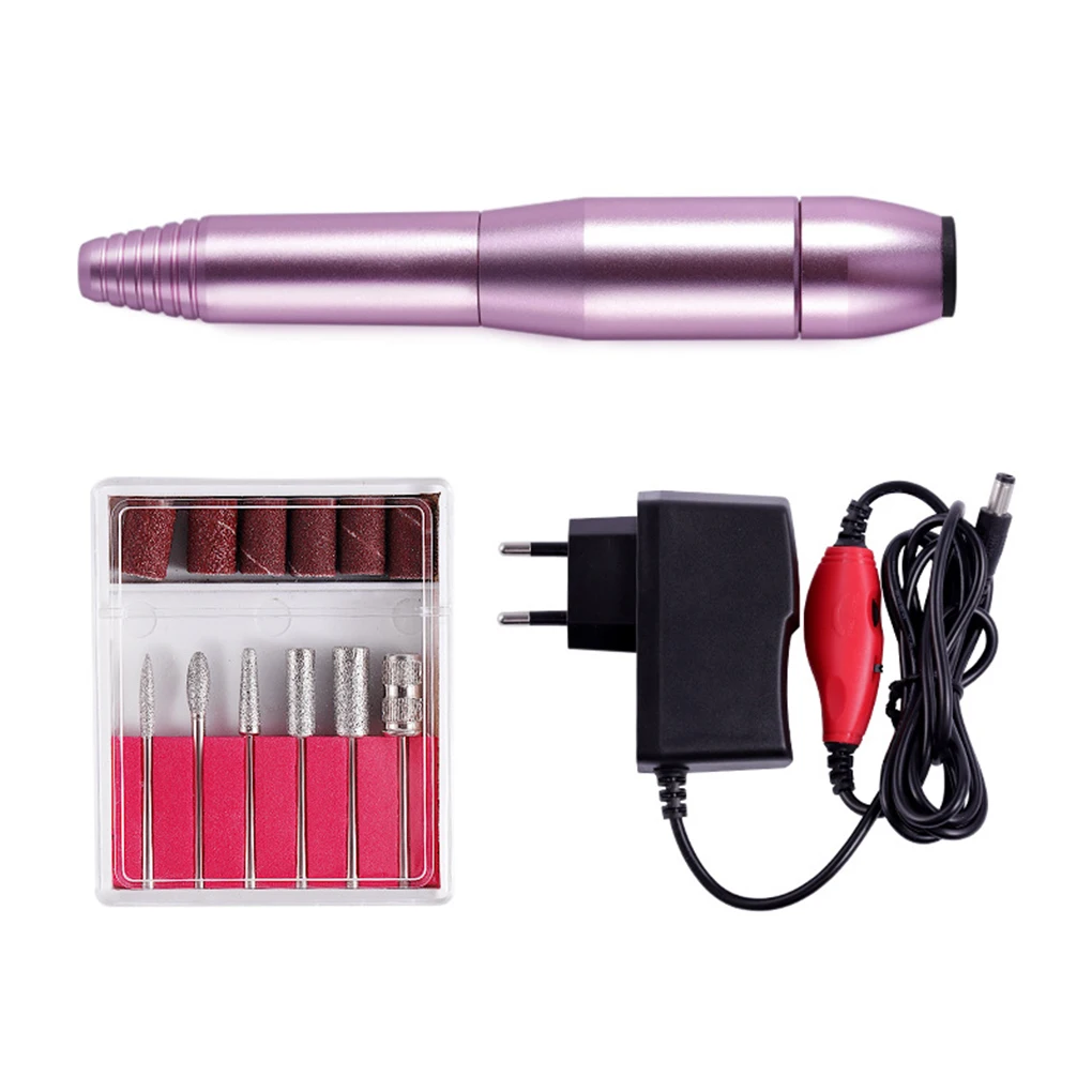 

Mini Nail Polisher Electric Nail Art Drill 6 Bits Manicure Polishing Machine Pedicure Tools EU Plug