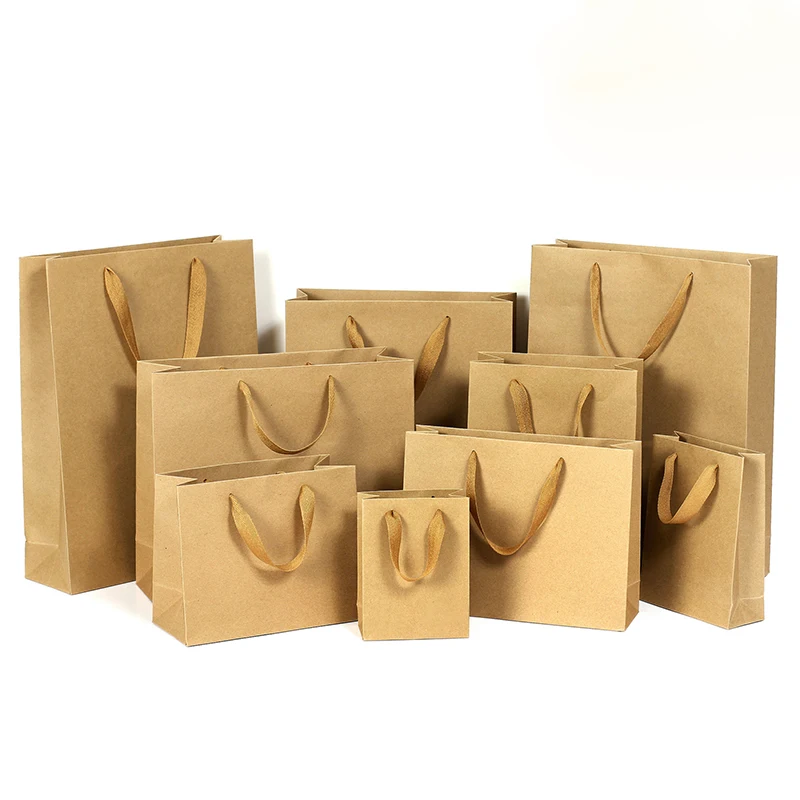 

paper bag factory supplies white/brown kraft paper bag,accept customized sizes and printed logo, for food/clothes/Shoes/grocery