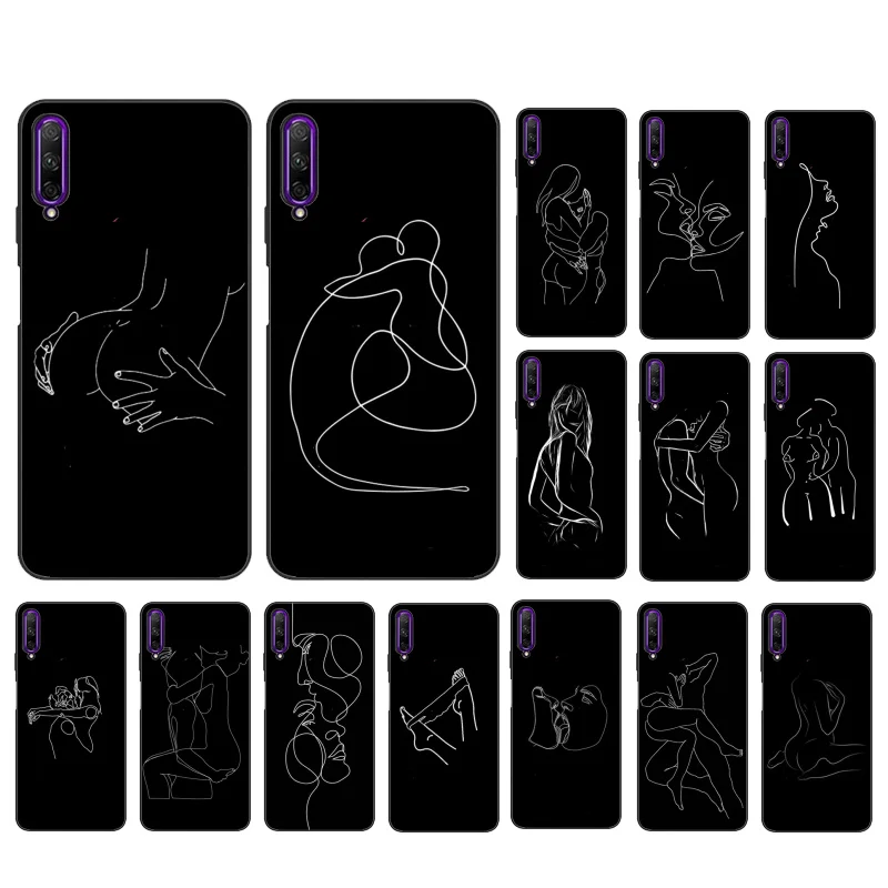 

Love Line Art Drawing Phone Case For Huawei P50 Pro P30 P40 Lite P40Pro P20 lite P10 Plus Mate 20 Pro Mate20 X