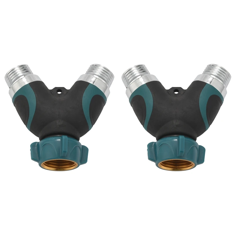

2X 2 Way Y Shape Hose Connector Garden Splitter Comfortable Plastic Grip Faucet