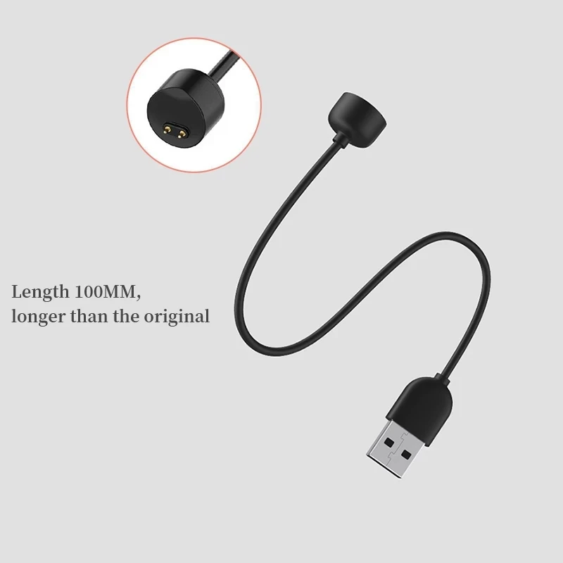 1m USB Charger Cable For Xiaomi Mi Band 5 6 7 Magnetic Charging Adapter Wire Cord NFC Smart Watch Wristband Bracelet Miband - купить по