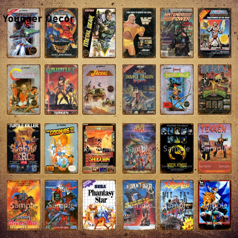 

Video Game Vintage Metal Sign Gamer Room Home Decoration Jackac Wall Poster Gift for Kid Men Living Room Plaque Metal Painting
