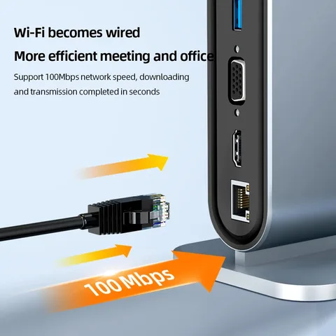 Kebidu 12-в-1 USB C Hub Docking Station