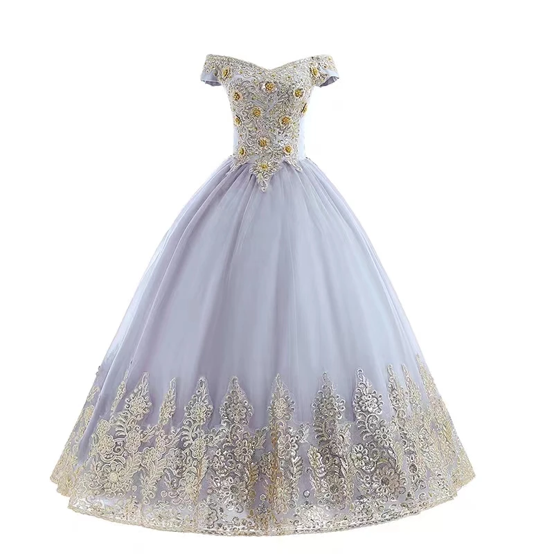 Платье Quinceanera NoEnName_Null белое акрил