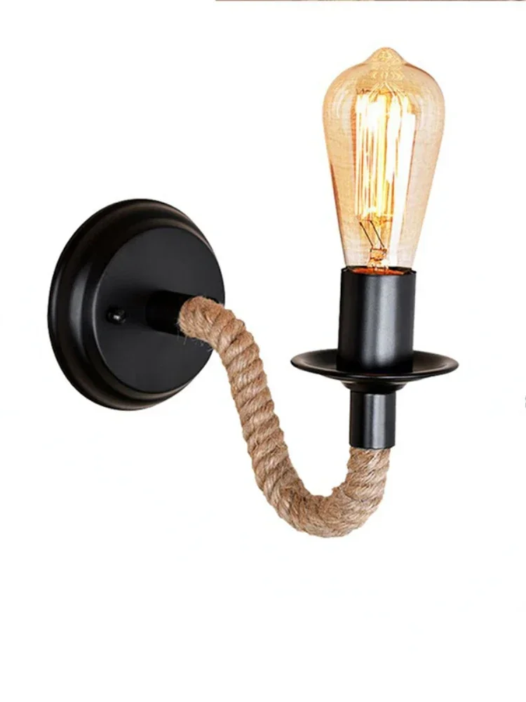 Кантри пеньковая веревка настенный светильник в стиле ретро настенное бра рядом