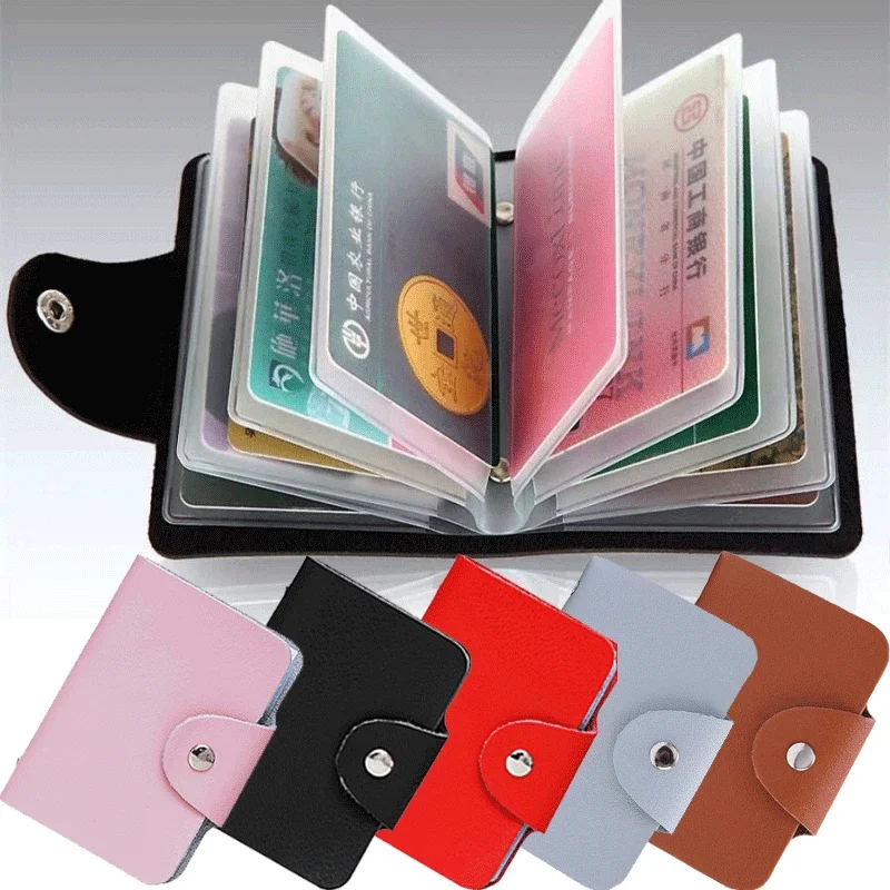 

Case Storage Pouch Organizer Holder Capacity Card Card PU Bank Clip Bits 24 ID Pocket Large Card Cash Holder Credit Business