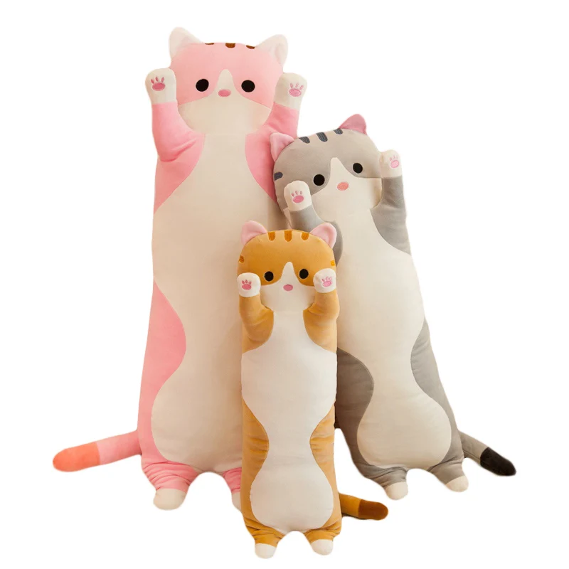 

1pc 50-160cm Cute Plush Cat Pillow Cat Shaped Long Style Plush Toy Throw Pillow Stuffed Soft Animal Doll Kids Toy Home Decor